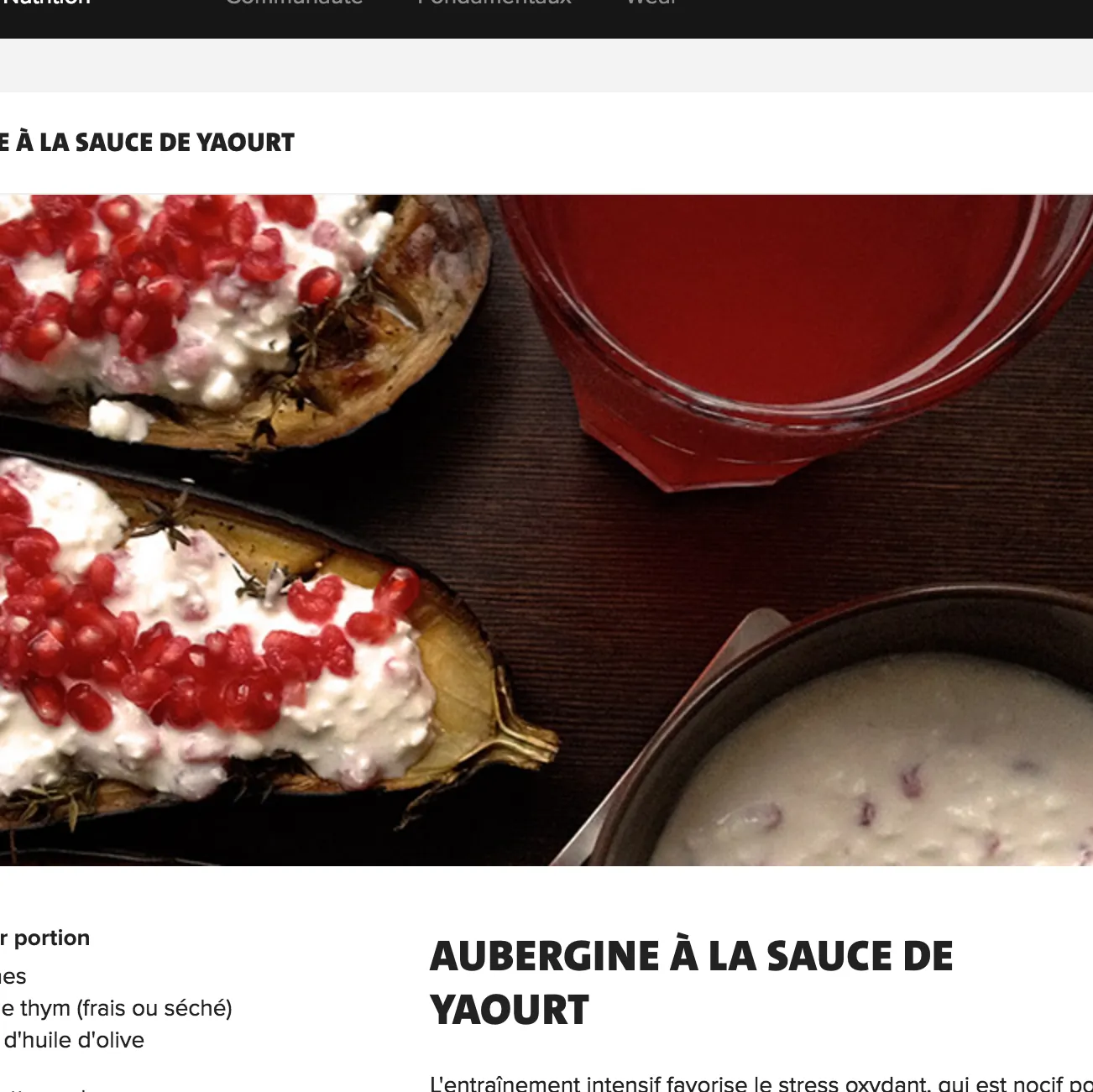 AUBERGINE A LA SAUCE DE YAOURT