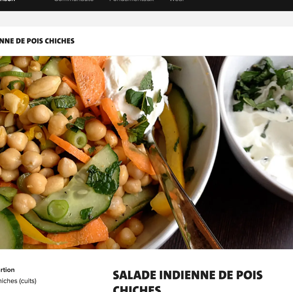 SALADE INDIENNE DE POIS CHICHES