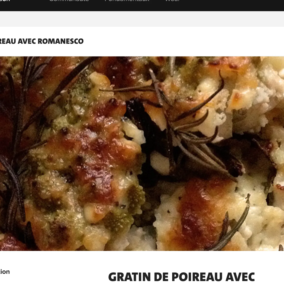 GRATIN DE POIREAU AVEC ROMANESCO