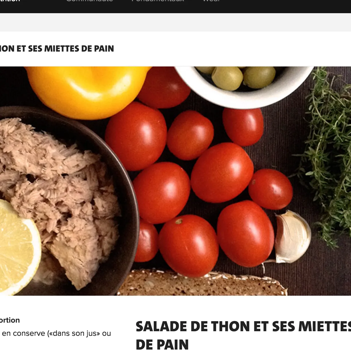 SALADE DE THON ET SES MIETTES DE PAIN